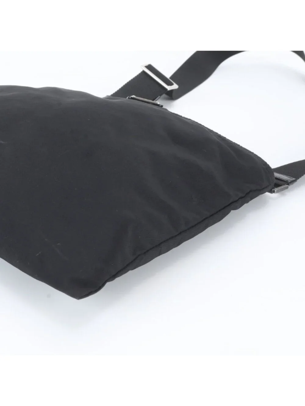 Prada Tessuto Nylon Triangle Logo Leather Shoulder Bag Crossbody Messenger